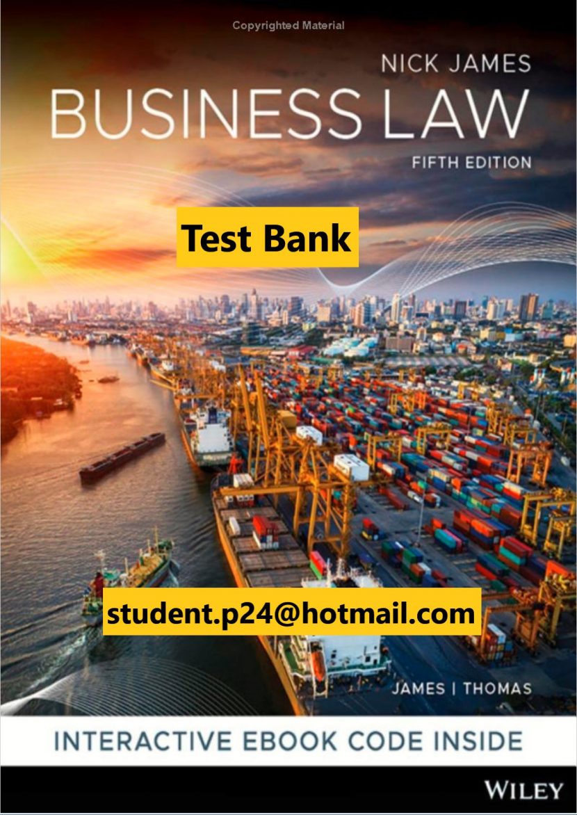 Business Law 5th Edition James Thomas 2020 ( AU) Test Bank