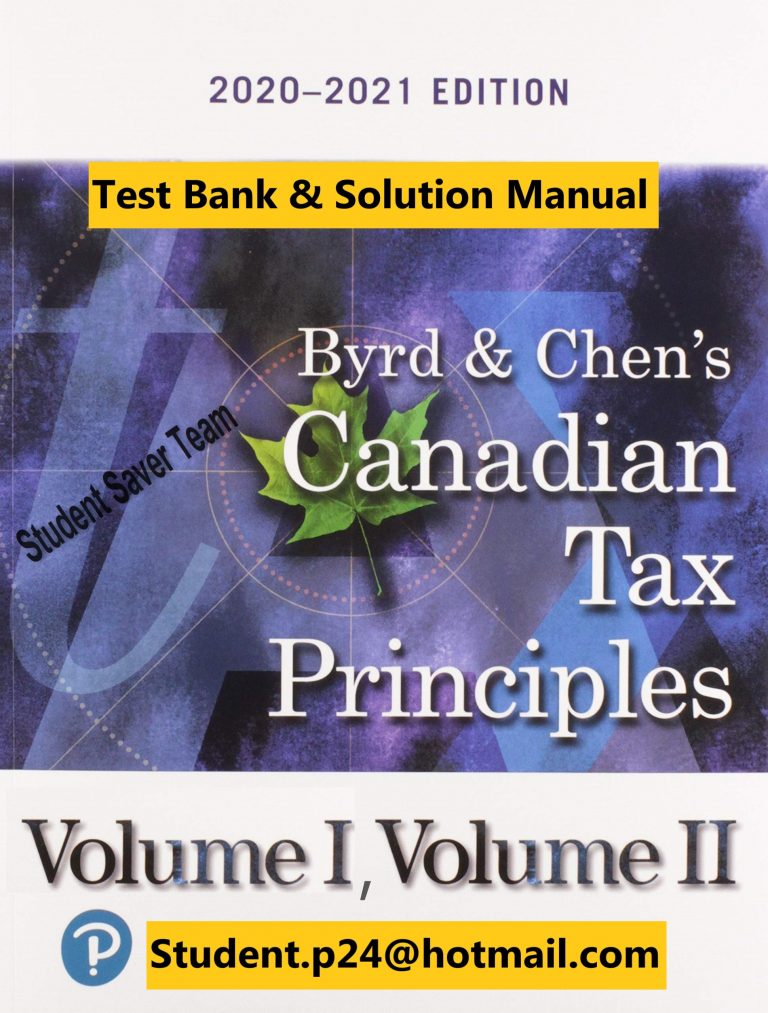 Canadian Tax Principles 2020-2021 Byrd and Chen Test Bank